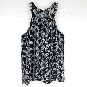 Escapada Sleeveless Geometric Tank Black White XS